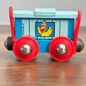 VINTAGE Sesame Street BIRD RAILWAY CAR Wooden Tootsie Toy Henson Muppets 1995